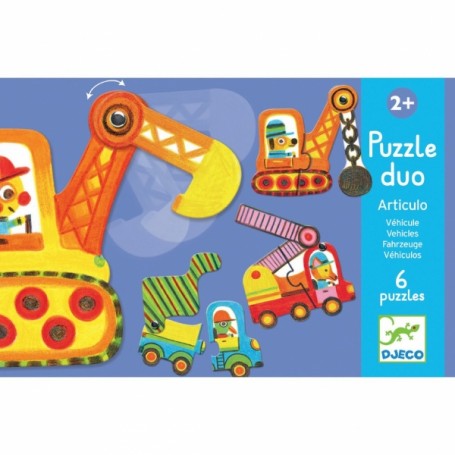 Puzzle Duo Veículos Articulados - Djeco