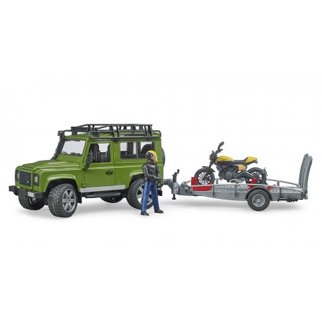 Land Rover Defender c/ Atrelado e Moto Ducati - Bruder