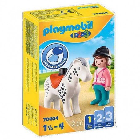 Cavaleira com Cavalo 1.2.3 - Playmobil