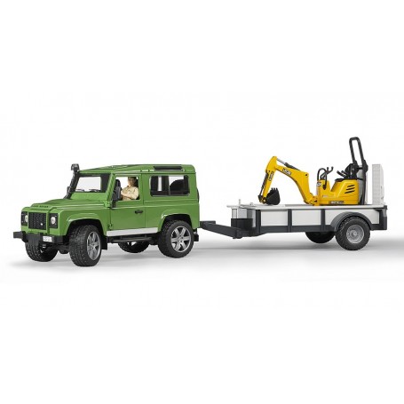 Land Rover Defender c/ JCB Micro Escavadora e Figura - Bruder